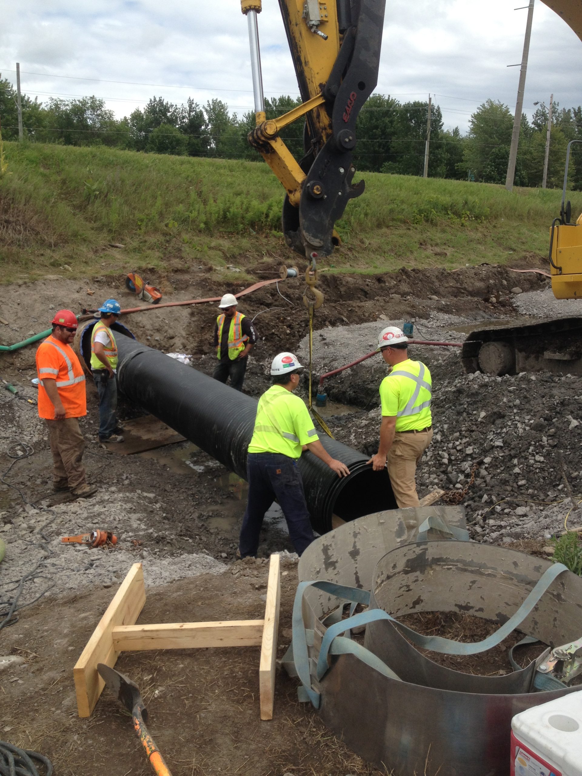 Al White team constructing new stormwater ditch